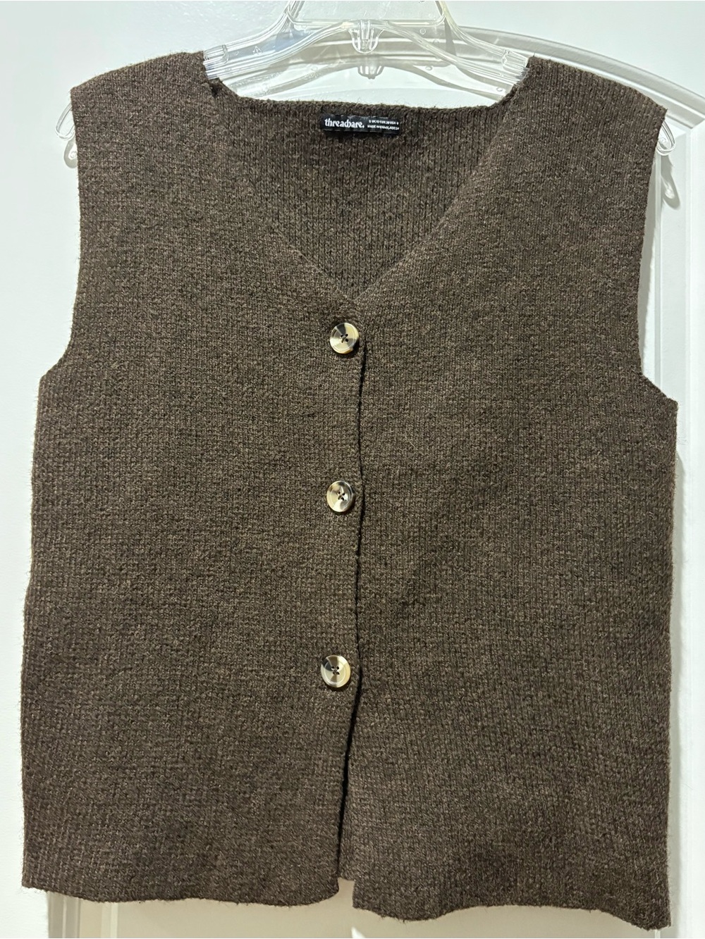 Threadbare Brown Knit Sweater Vest Size US 6 / UK 10